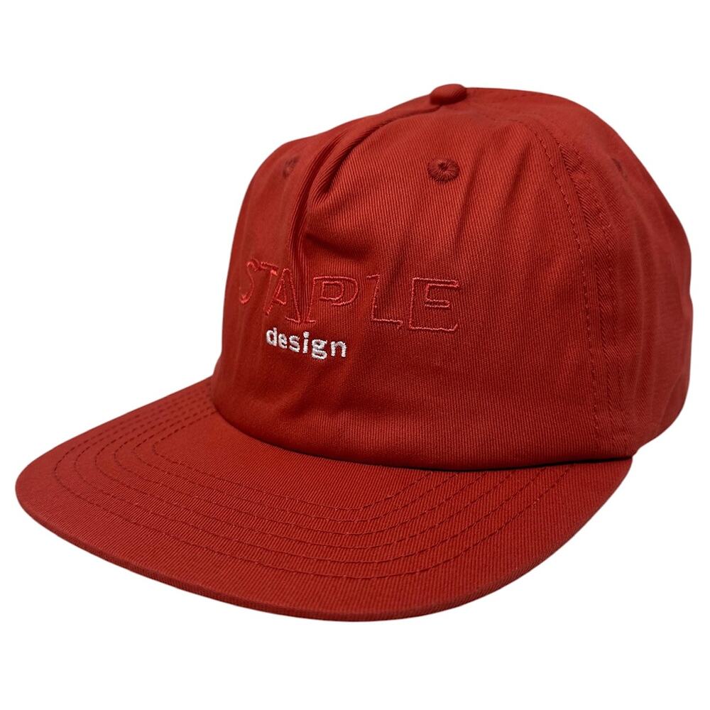 Staple Pigeon Men's Logo Embroidered Unstructured Snapback Hat Cap in Off Red